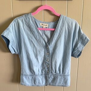 Madewell Light Blue Denim Crop Top